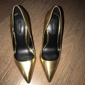 Zara Gold Pumps Size 38 NWOT